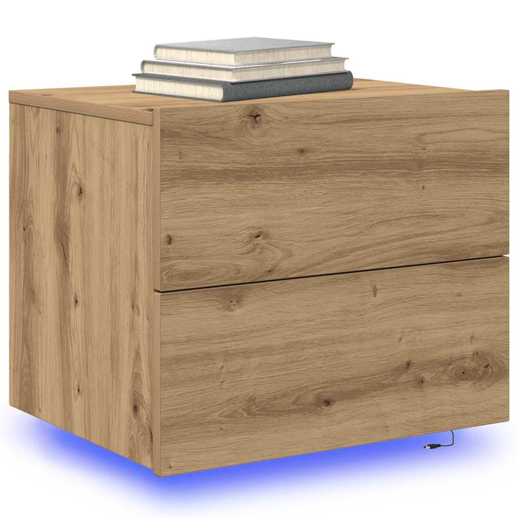 Wall-mounted Bedside Cabinet 2 pcs Artisan oak 50 x 39 x 41 cm